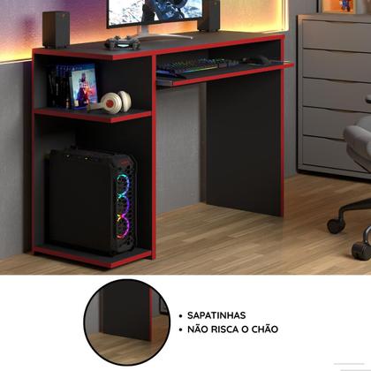 Imagem de Mesa Para Computador Gamer Com 2 Prateleiras - JM3 MÓVEIS