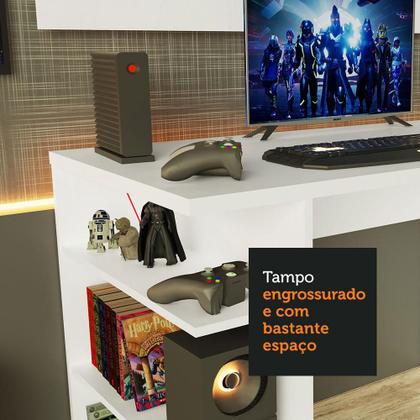 Imagem de Mesa para Computador Gamer e Painel para TV até 50 Madesa - Branco