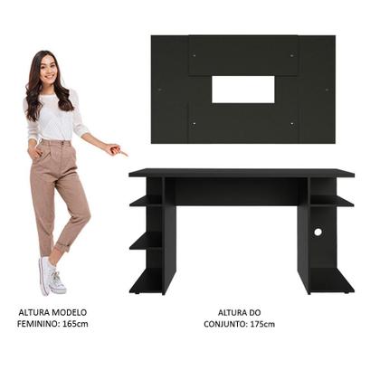 Imagem de Mesa para Computador Gamer Madesa 9409 e Painel para TV até 58 Polegadas - Preto