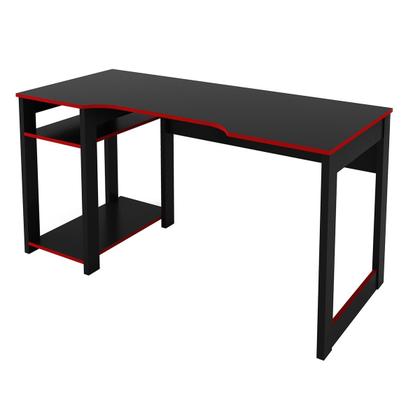 Imagem de Mesa Para Computador Gamer Streamer 2 Prateleiras Preto/Vermelho - FdECOR
