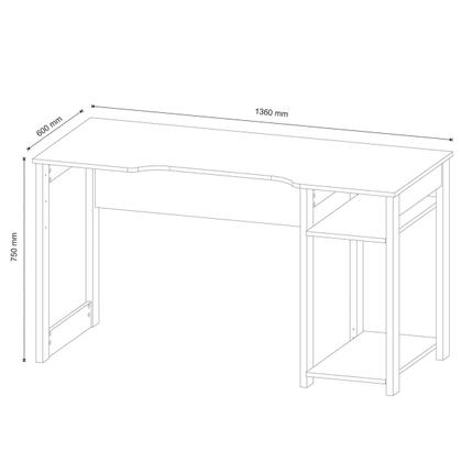 Imagem de Mesa Para Computador Gamer Streamer 2 Prateleiras Preto/Vermelho - FdECOR