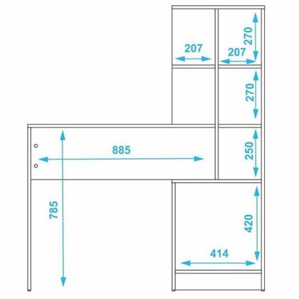 Imagem de Mesa para Computador Home Office 1 Gaveta com Estante Branco