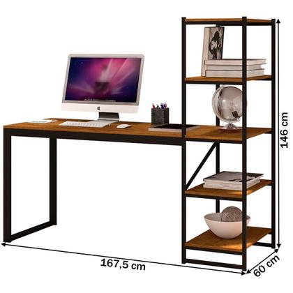 Imagem de Mesa para Computador Innovare 4 Prateleiras Preto/Canela - Art Panta