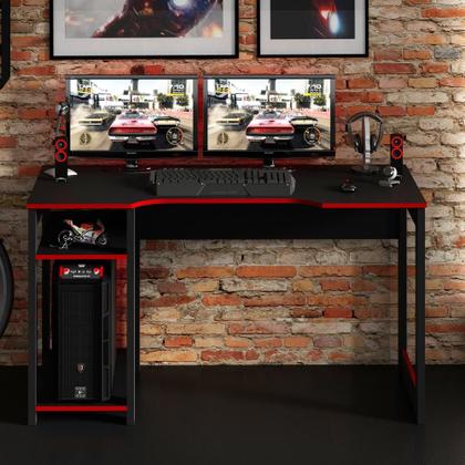 Imagem de Mesa Para Computador Notebook Gamer ME4152 Preto/Vermelho - Tecno Mobili