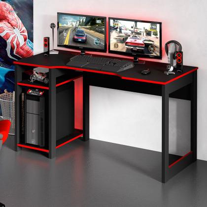 Imagem de Mesa Para Computador Notebook Gamer ME4152 Preto/Vermelho - Tecno Mobili