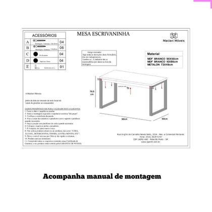 Imagem de Mesa para Computador Reforçada Estilo Industrial 150cm x 60cm Mdf Escrivaninha