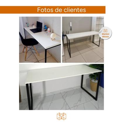 Imagem de Mesa para Computador Reforçada Estilo Industrial 150cm x 60cm Mdf Escrivaninha