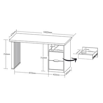Imagem de Mesa para Computador Ripado Rússia Olmo Branco