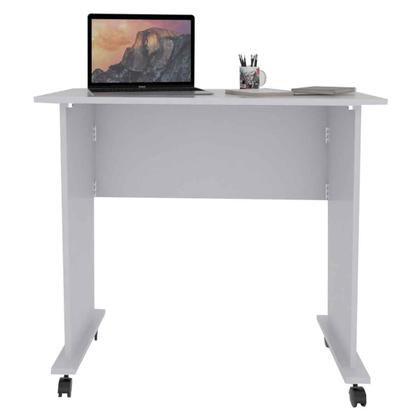 Imagem de Mesa para Computador Scott Multiuso Dobrável com Rodízio Branco - Pnr Móveis