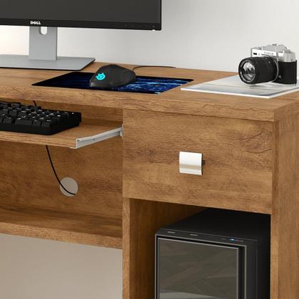Imagem de Mesa Para Computador Vicenza Lukaliam com Gaveta e Rodízios