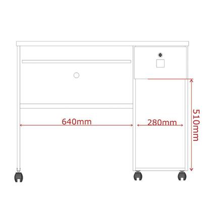 Imagem de Mesa Para Computador Vicenza Lukaliam com Gaveta e Rodízios