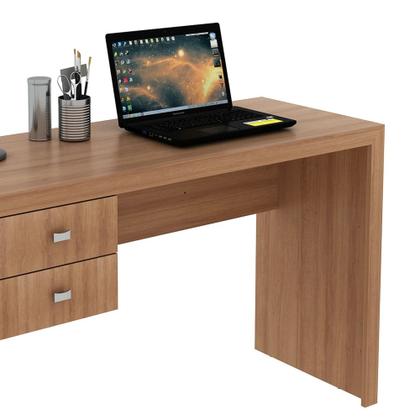 Imagem de Mesa para Escritório 02 Gavetas ME4123 Amêndoa - Tecno Mobili