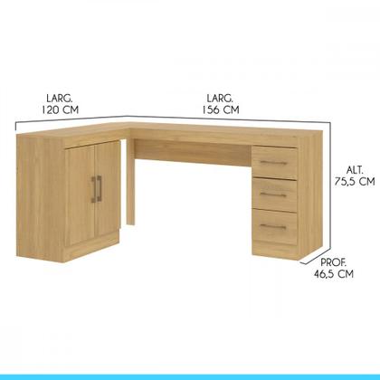 Imagem de Mesa para Escritório 120/156x75cm Carvalho 0714