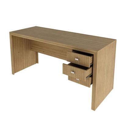 Imagem de Mesa para Escritório 3 Gavetas Amendoa Me4113 - Tecno Mobili