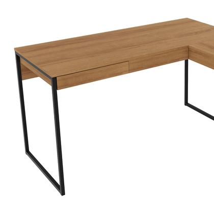 Imagem de Mesa para Escritório Angular 136cm ME4157 Amêndoa Preto