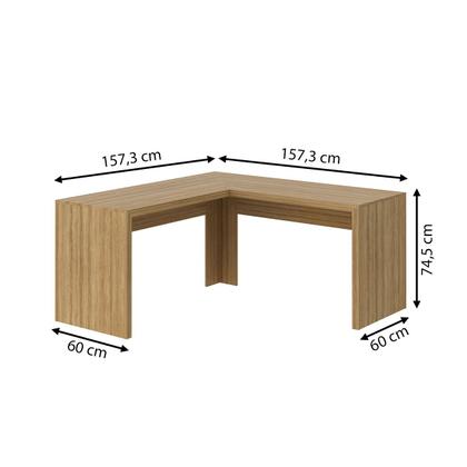 Imagem de Mesa para Escritório Angular Amendoa Me4116  - Tecno Mobili
