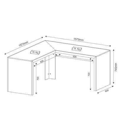 Imagem de Mesa para Escritório Angular Branco Tecnomobili