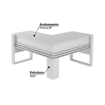 Imagem de Mesa para Escritório Angular Branco Tecnomobili
