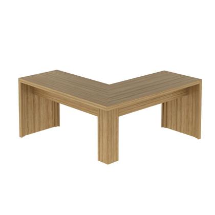 Imagem de Mesa para Escritório Angular em L 157,3cm MDP Amêndoa Acabamento Pintura UV Tecnomobili