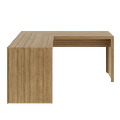 Imagem de Mesa para Escritório Angular em L 157,3cm MDP Amêndoa Acabamento Pintura UV Tecnomobili