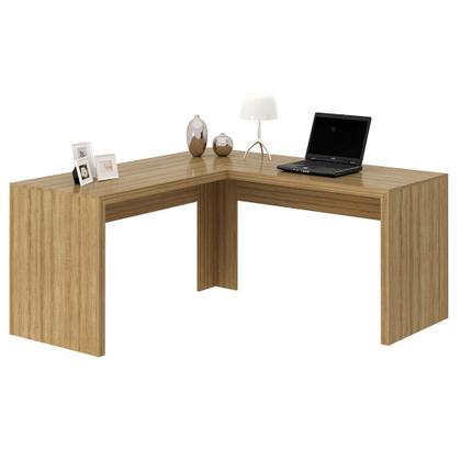 Imagem de Mesa para Escritório Angular em L 157,3cm MDP Amêndoa Acabamento Pintura UV Tecnomobili