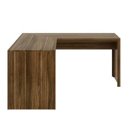 Imagem de Mesa para Escritório Angular em L 157,3cm MDP Nogal Acabamento Pintura UV Tecnomobili