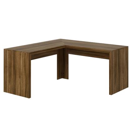Imagem de Mesa para Escritório Angular em L 157,3cm MDP Nogal Acabamento Pintura UV Tecnomobili