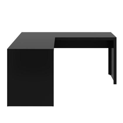 Imagem de Mesa para Escritório Angular em L 157,3cm MDP Preto Acabamento Pintura UV Tecnomobili