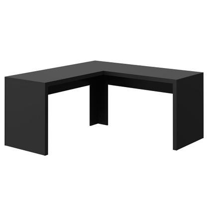 Imagem de Mesa para Escritório Angular em L 157,3cm MDP Preto Acabamento Pintura UV Tecnomobili