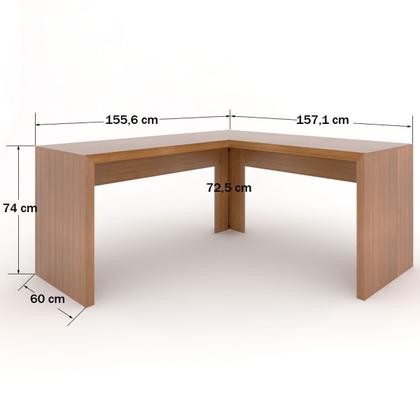 Imagem de Mesa para Escritório Angular França Amêndoa - Pnr Móveis