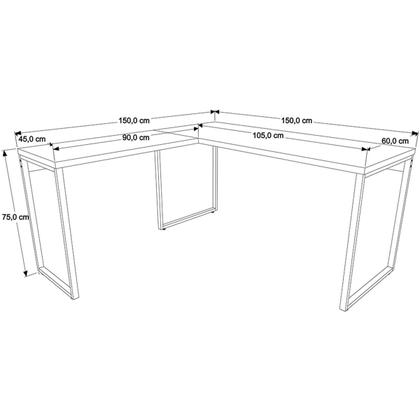 Imagem de Mesa para Escritório Angular Kuadra Nogal - Compace