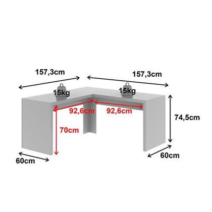 Imagem de Mesa para Escritório Angular ME4116 Branco Tecnomobili
