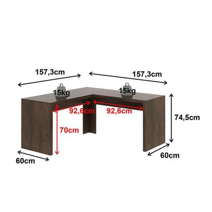 Imagem de Mesa para Escritório Angular ME4116 Rústico Tecnomobili