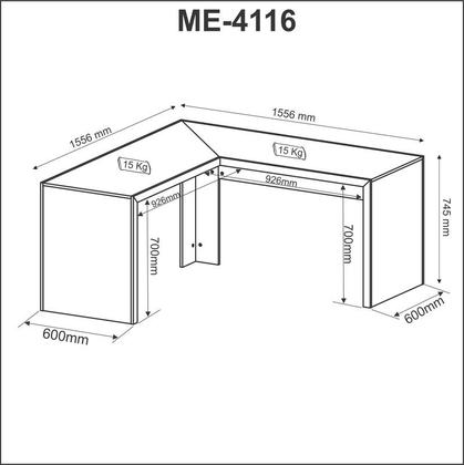 Imagem de Mesa para Escritório Angular ME4116 Rústico Tecnomobili