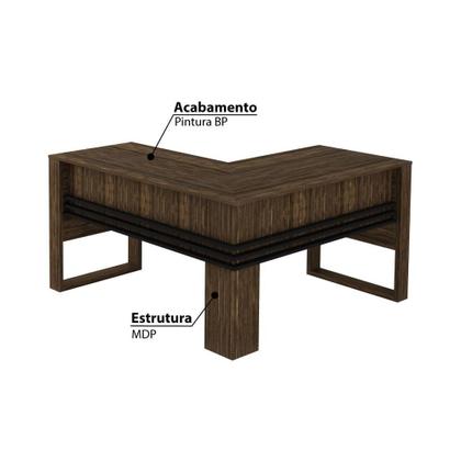 Imagem de Mesa para Escritório Angular Nogal com Preto Tecnomobili