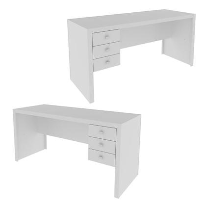 Imagem de Mesa para Escritório c/ 03 Gavetas ME4113 Branco Tecnomobili