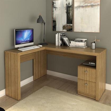 Imagem de Mesa Para Escritorio De Canto ME4129 Amendoa Tecno Mobili