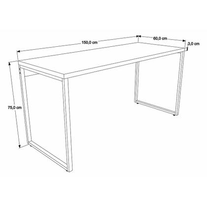 Imagem de Mesa para Escritório Diretor Estilo Industrial 1,50m Kuadra