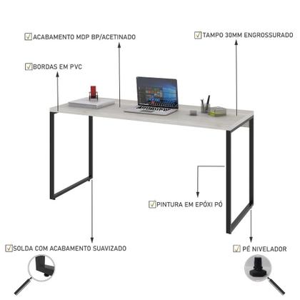 Imagem de Mesa para Escritório Diretor Estilo Industrial 1,50m Kuadra