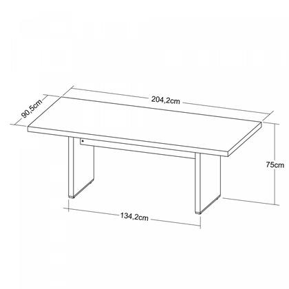 Imagem de Mesa para Escritório e Reunião 2 Metros Tamburato