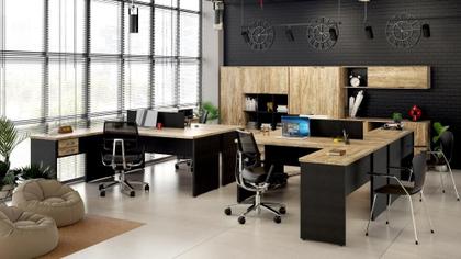 Imagem de Mesa Para Escritório Em L 1,80x1,60m Tampo E Pés 30mm C/gav.