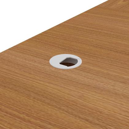 Imagem de Mesa Para Escritório em L 180x190cm 2 Portas e 3 Gavetas Unik A02 Freijó Branco - Lyam Decor