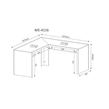 Imagem de Mesa para Escritório em L Angular ME4116 Tecno Mobili