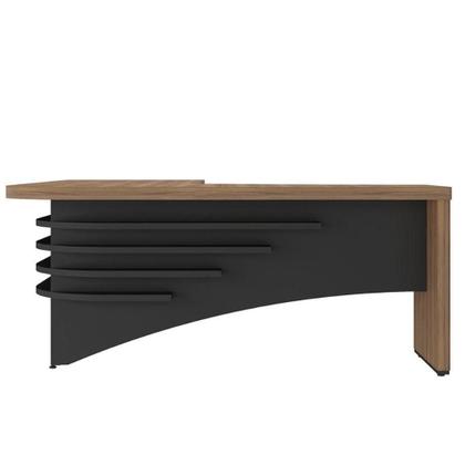 Imagem de Mesa Para Escritório Em L Diretor Lado Esquerdo Nogal/preto