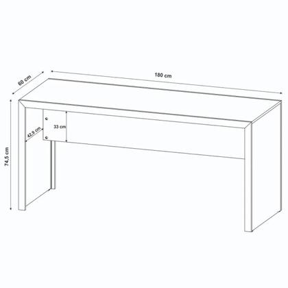 Imagem de Mesa Para Escritório Escrivaninha 180cm Me4185 Preto Tecnomobili para Estudos Computador