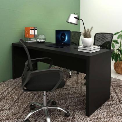 Imagem de Mesa Para Escritório Escrivaninha 180cm Me4185 Preto Tecnomobili para Estudos Computador
