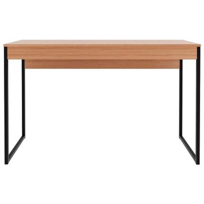Imagem de Mesa Para Escritório Escrivaninha Estilo Industrial Amêndoa/preto