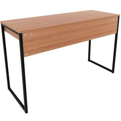 Imagem de Mesa Para Escritório Escrivaninha Estilo Industrial Amêndoa/preto