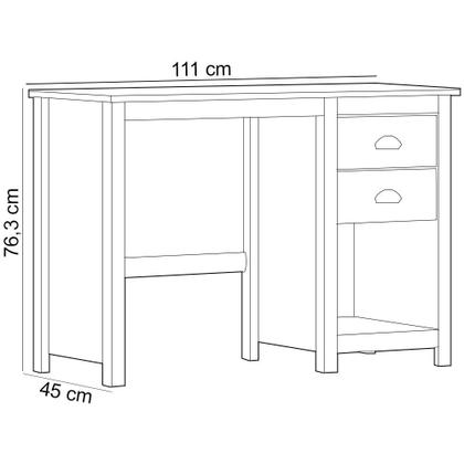 Imagem de Mesa Para Escritório Escrivaninha Home Office 2 Gavetas Mazzaro F06 Freijó - Lyam Decor