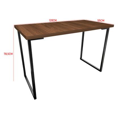 Imagem de Mesa para Escritório Escrivaninha Nova York Estilo Industrial Mdf 120cm Preta e Villandry